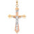 Crucifix Cross Pendant in 14k Yellow and White Gold