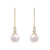 Cultured Freshwater Pearl with Diamond Accent Earrings in 14K Yellow Gold