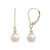 Cultured Freshwater Pearl with Diamond Accent Earrings in 14K Yellow Gold