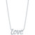 Diamond Accent Love Pendant Necklace in Sterling Silver, 16" + 2" extender