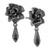 Black Diamond Maleficent Flower Drop Earrings (1/10 ct. t.w.) in Black Rhodium-Plated Sterling Silver