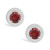 Garnet (2-1/5 ct. t.w.) and Diamond (1/5 ct. t.w.) Halo Studs in Sterling Silver