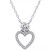 Cubic Zirconia Heart Pendant Necklace, 16" + 2" extender, Created for Macy's