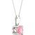 Lab-Created Pink Diamond Solitaire 18" Pendant Necklace (1/3 ct. t.w.) in Sterling Silver