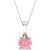 Lab-Created Pink Diamond Solitaire 18" Pendant Necklace (1/3 ct. t.w.) in Sterling Silver