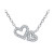 Cubic Zirconia Double Heart Pendant Necklace, 16" + 2" extender, Created for Macy's