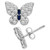 3-Pc. Set Lab-Created White Sapphire (2-1/5 ct. t.w.) & Lab-Created Blue Sapphire (1/4 ct. t.w.) Butterfly Pendant Necklace, Stud Earrings, and Ring in Sterling Silver