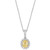 EFFY® Yellow & White Diamond Halo 18" Pendant Necklace (3/8 ct. t.w.) in 14k Gold & White Gold