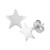 Flat Star Stud Earrings Set in 14k White Or Yellow Gold
