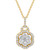 Diamond Halo Cluster Pendant Necklace (1/2 ct. t.w.) in 10k Gold