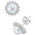 EFFY® Cultured Freshwater Pearl (7mm) & Diamond (1/10 ct. t.w.) Stud Earrings in Sterling Silver