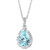 EFFY® Aquamarine (1-5/8 ct. t.w.) & Diamond (1/4 ct. t.w.) Halo 18" Pendant Necklace in 14k White Gold