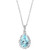 EFFY® Aquamarine (1-5/8 ct. t.w.) & Diamond (1/4 ct. t.w.) Halo 18" Pendant Necklace in 14k White Gold