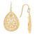 Mother-of-Pearl Filigree Overlay Teardrop Drop Earrings in 14k Gold-Plated Sterling Silver