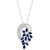 EFFY® Sapphire (3-1/20 ct. t.w.) & Diamond (3/4 ct. t.w.) Floral Inspired 18" Pendant in 14k White Gold