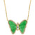 EFFY® Dyed Jade & Diamond (1/4 ct. t.w.) Butterfly 18" Pendant Necklace in 14k Gold