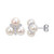 Cultured Freshwater Pearl (6 - 6-1/2mm) & White Topaz (1/5 ct. t.w.) Trio Cluster Stud Earrings in Sterling Silver