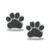 Black Pave Crystal Dog Paw Stud Earrings set in Sterling Silver