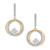 Cubic Zirconia Circle Drop Earrings in Sterling Silver & 14k Gold-Plate