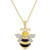 Citrine (1/4 ct. t.w.) & Diamond Accent Bee Enamel Pendant Necklace in 14k Gold-Plated Sterling Silver, 16" + 2" extender