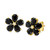 Onyx & Diamond Accent Flower Stud Earrings in 10k Gold