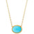Genuine Sleeping Beauty Turquoise Pendant Necklace in 14k Yellow Gold, 18" + 1" extender