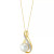 Cultured Ming Pearl (11mm) & Diamond (1/4 ct. t.w.) Swirl Pendant Necklace in 14k Gold, 16" + 2" extender