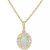 Opal (3/4 ct. t.w.) & Diamond (1/5 ct. t.w.) Oval Halo 18" Pendant Necklace in 14k Gold