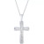 Diamond Baguette Cross Adjustable Pendant Necklace (1/5 ct. t.w) in 10k White or Yellow Gold