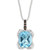 Blue Topaz (4-1/4 ct. t.w.) & Diamond (1/6 ct. t.w.) 18" Pendant Necklace in 14k White Gold