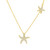 Lab-Created White Sapphire Two Starfish 18" Pendant Necklace (3/8 ct. t.w.) in 14k Gold-Plated Sterling Silver