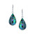 Large Iridescent Rainbow Abalone Shell Natural Pear Shaped Teardrop Dangle Lever back Earrings For Women Teen .925 Sterling Silver