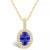 Tanzanite (1-1/4 Ct. t.w.) and Diamond (1/4 Ct. t.w.) Halo Pendant Necklace
