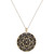 Onyx Decorative Medallion Pendant Necklace (35mm) in 14k Gold