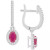 Sapphire (1-1/5 ct. t.w.) & Diamond (1/3 ct. t.w.) Leverback Drop Earrings in Sterling Silver (Also in Emerald & Ruby)