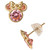 Pink Cubic Zirconia Minnie Mouse Stud Earrings in 14k Gold
