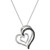 Black & White Diamond Heart 18" Pendant Necklace (1/4 ct. t.w.) in Sterling Silver