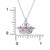 Multicolor Cubic Zirconia Tiara 18" Pendant Necklace in Sterling Silver