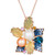 Strawberry & Vanilla Pearl (6 & 8mm), Multi-Gemstone (5-1/20 ct. t.w.) & Diamond Accent Flower 18" Pendant Necklace in 14k Rose Gold