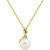 Cultured Freshwater Pearl (8mm) & Diamond (1/10 ct. t.w.) 18" Pendant Necklace in 10k Gold