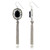 Marcasitre Faceted Onyx Tassel Wire Earrings in Sterling Silver
