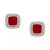 Diamond Black Enamel Square Halo Stud Earrings (1/6 ct. t.w.) in 10k Gold (Also in Red Enamel), Created for Macy's