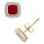 Diamond Black Enamel Square Halo Stud Earrings (1/6 ct. t.w.) in 10k Gold (Also in Red Enamel), Created for Macy's