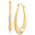 Two-Tone Beaded Oval Hoop Earrings in 14k Gold & White Rhodium-Plate