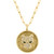EFFY® Diamond (1/3 ct. t.w.) & Emerald Accent Panther Head Disc 18" Pendant Necklace in 14k Gold