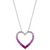 Ombré® Pink Sapphire (1 ct. t.w.) & White Sapphire (1/10 ct. t.w.) Open Heart Pendant Necklace in 14k White Gold, 18" + 2" extender