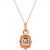 Deep Sea Blue Topaz (2-1/4 ct. t.w.), Nude Diamond (3/8 ct. t.w.) & Chocolate Diamond (1/5 ct. t.w.) Pendant Necklace in 14k Rose Gold, 18" + 2" extender