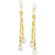 Cultured Freshwater Button Pearl (4-6mm) Chain Drop Earrings in 14k Gold-Plated Sterling Silver