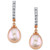Cultured Pink Freshwater Pearl (9mm) & Diamond (1/5 ct. t.w.) Hoop Dangle Drop Earrings in 14k Rose Gold