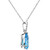 Blue Topaz (5 ct. t.w.) & Diamond Accent Pendant Necklace in 14k White Gold, 16" + 2" extender